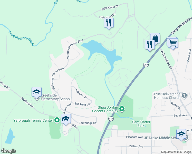 map of restaurants, bars, coffee shops, grocery stores, and more near 1204 Northlake Drive in Auburn