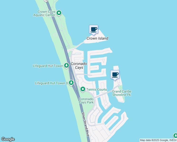 map of restaurants, bars, coffee shops, grocery stores, and more near 10 Admiralty Cross in Coronado