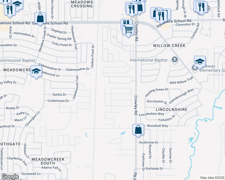 map of restaurants, bars, coffee shops, grocery stores, and more near 2065 Graham Ranch Road in Fort Worth