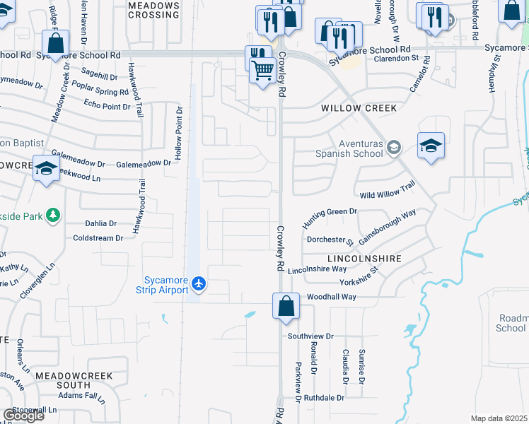 map of restaurants, bars, coffee shops, grocery stores, and more near 2009 Graham Ranch Road in Fort Worth