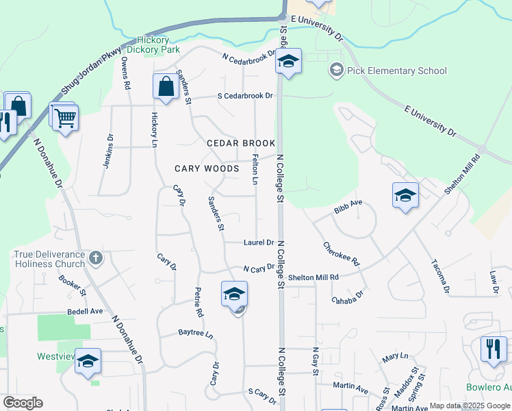 map of restaurants, bars, coffee shops, grocery stores, and more near 1027 Felton Lane in Auburn