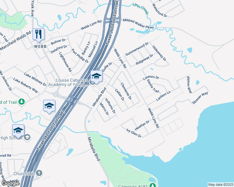 map of restaurants, bars, coffee shops, grocery stores, and more near 2963 Celian Drive in Grand Prairie