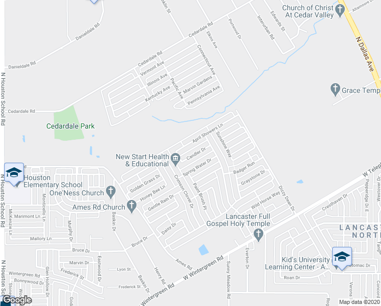 map of restaurants, bars, coffee shops, grocery stores, and more near 1233 Candler Drive in Lancaster