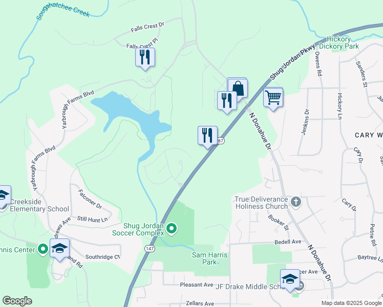 map of restaurants, bars, coffee shops, grocery stores, and more near 1132 Northlake Drive in Auburn