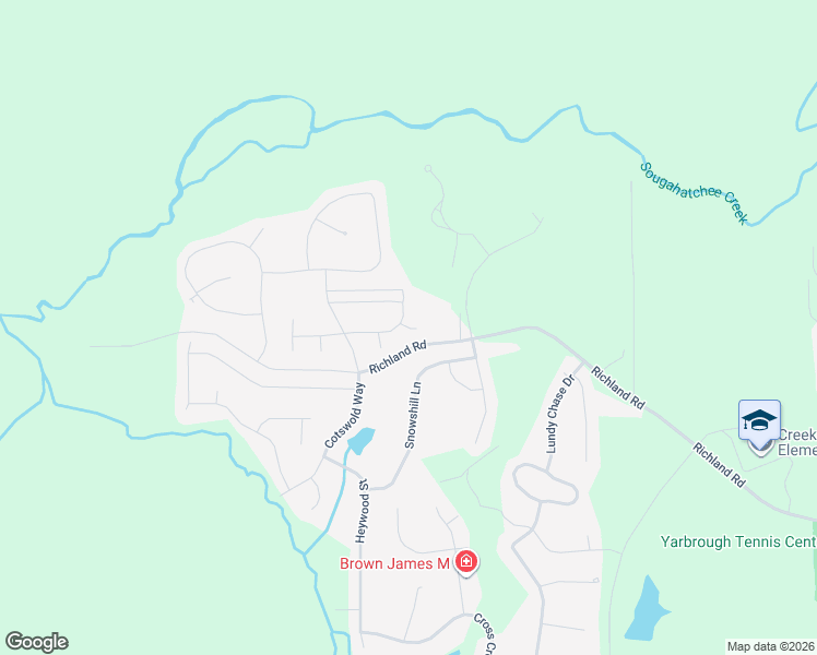 map of restaurants, bars, coffee shops, grocery stores, and more near Winston Court in Auburn