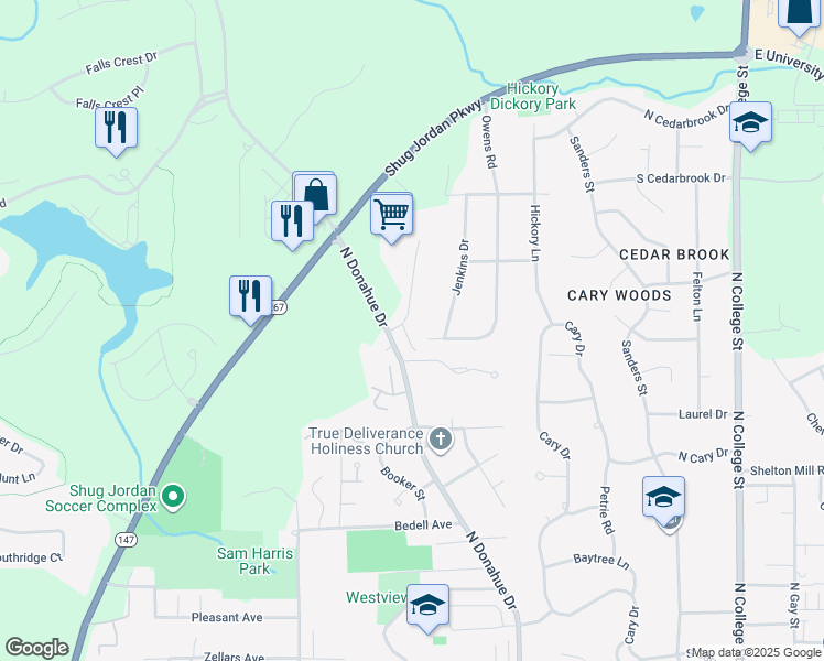 map of restaurants, bars, coffee shops, grocery stores, and more near 1117 Jenkins Dr in Auburn