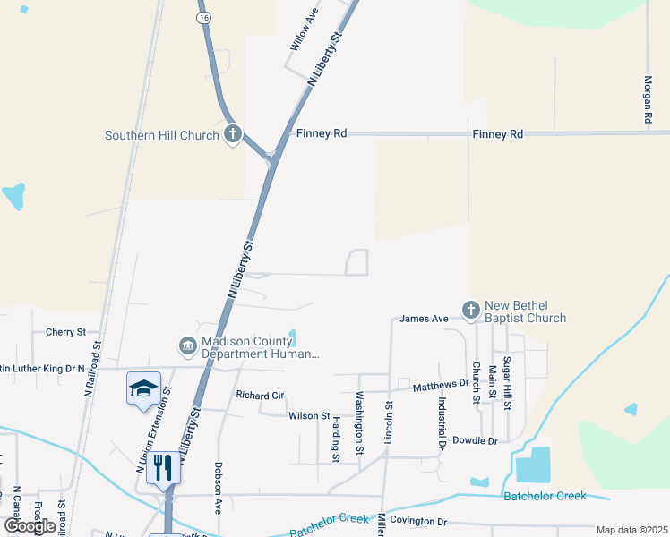 map of restaurants, bars, coffee shops, grocery stores, and more near 136 Northgate Drive in Canton