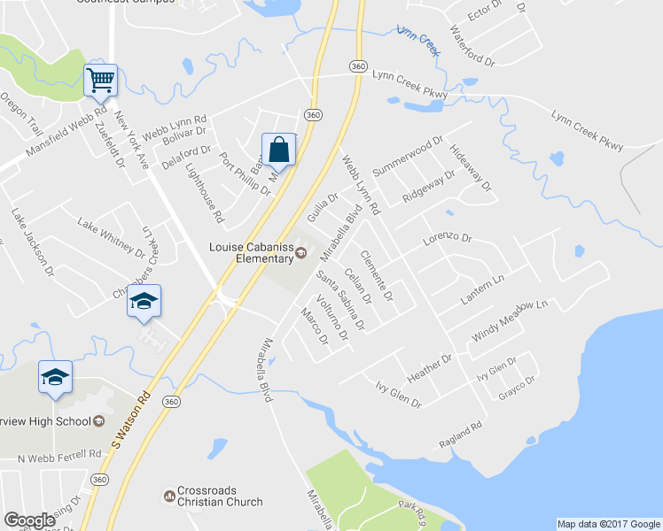 map of restaurants, bars, coffee shops, grocery stores, and more near 2995 Celian Drive in Grand Prairie