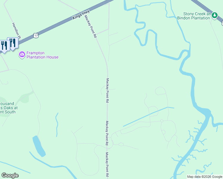 map of restaurants, bars, coffee shops, grocery stores, and more near Bolden Lane in Yemassee