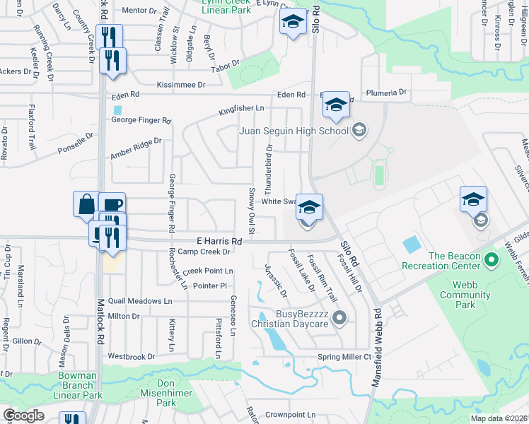map of restaurants, bars, coffee shops, grocery stores, and more near 505 Road Runner Drive in Arlington
