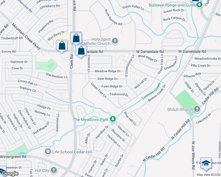 map of restaurants, bars, coffee shops, grocery stores, and more near 1214 Fawn Ridge Drive in Duncanville