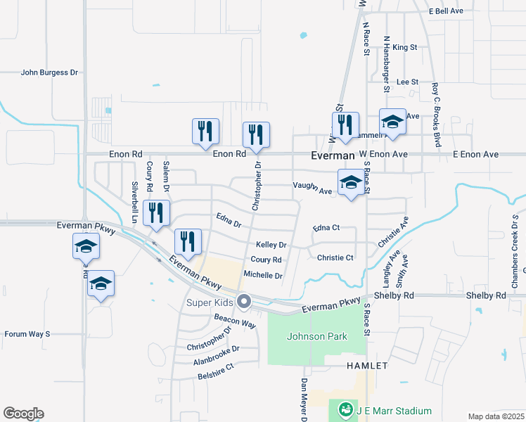 map of restaurants, bars, coffee shops, grocery stores, and more near 828 Marlene Drive in Fort Worth