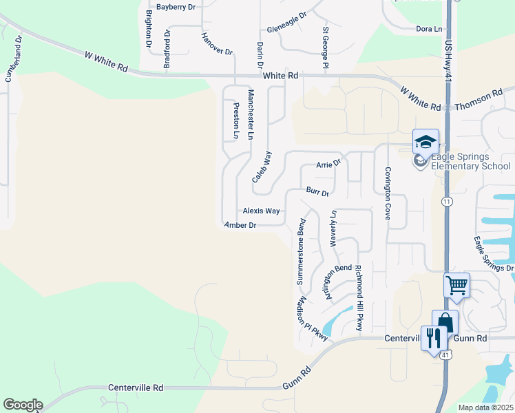 map of restaurants, bars, coffee shops, grocery stores, and more near 111 Alexis Way in Byron