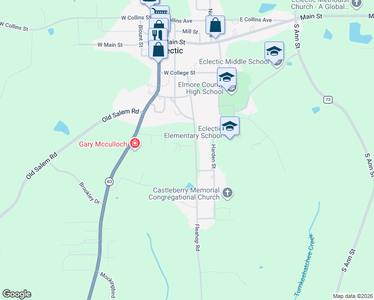 map of restaurants, bars, coffee shops, grocery stores, and more near 1 Brookview Drive in Eclectic