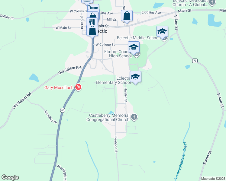 map of restaurants, bars, coffee shops, grocery stores, and more near 1 Brookview Drive in Eclectic