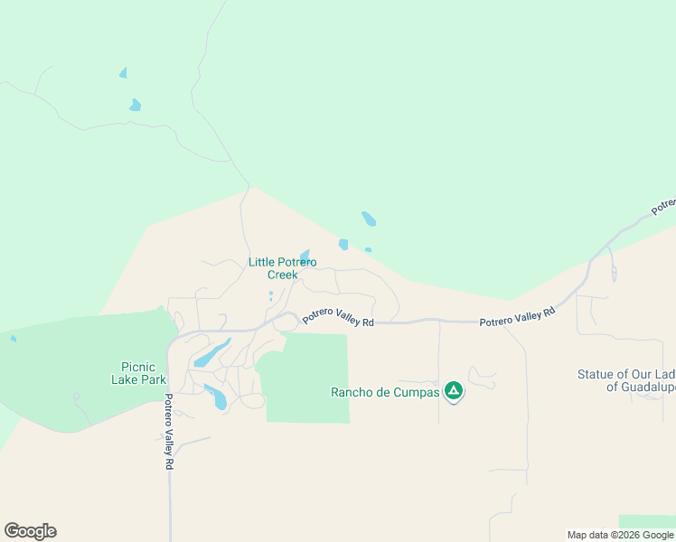 map of restaurants, bars, coffee shops, grocery stores, and more near Potrero Circle in Potrero