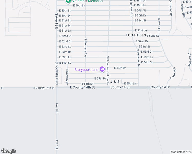 map of restaurants, bars, coffee shops, grocery stores, and more near 13319-13499 55th Drive in Yuma