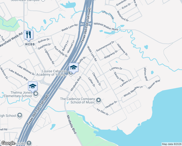 map of restaurants, bars, coffee shops, grocery stores, and more near 2972 Celian Drive in Grand Prairie