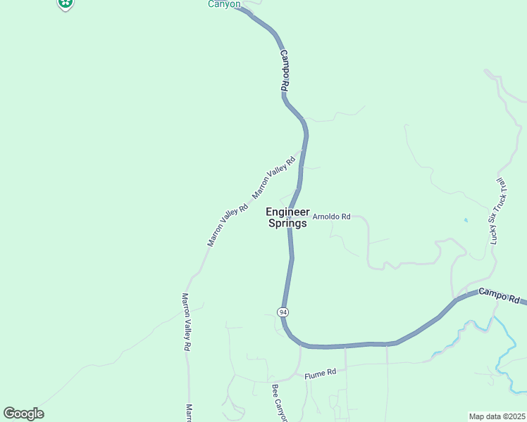 map of restaurants, bars, coffee shops, grocery stores, and more near 1343 Marron Valley Road in Dulzura