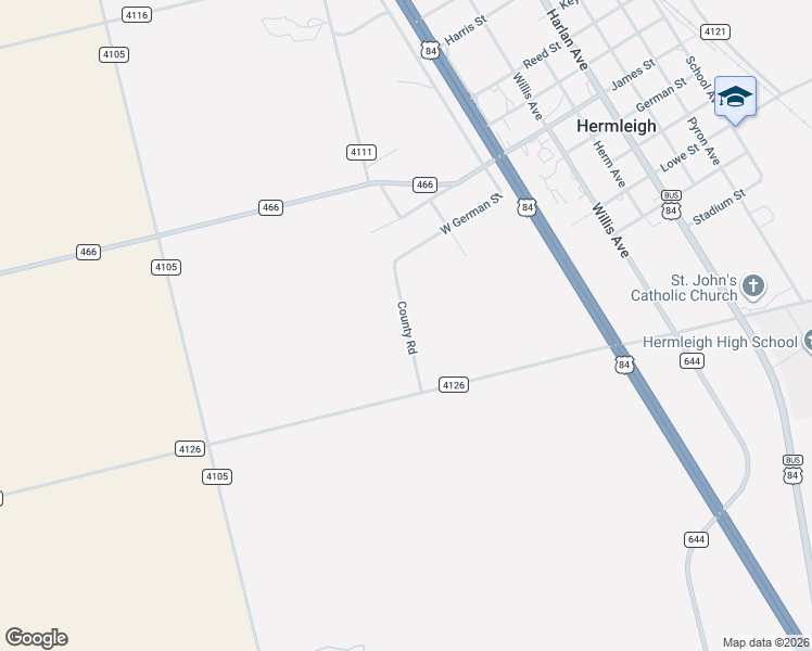 map of restaurants, bars, coffee shops, grocery stores, and more near County Road in Hermleigh