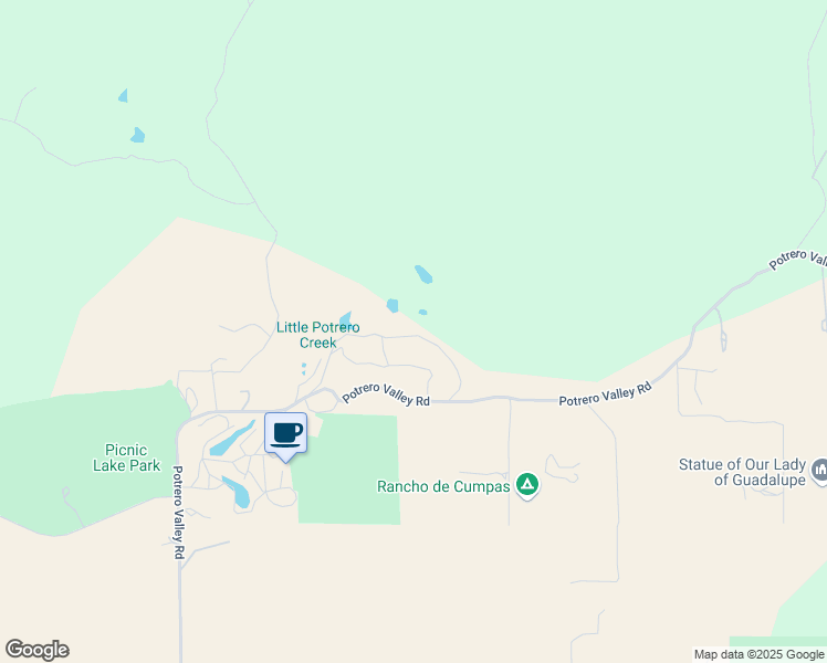 map of restaurants, bars, coffee shops, grocery stores, and more near 1524 Potrero Circle in Potrero