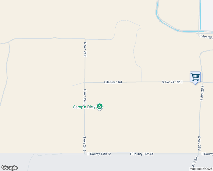 map of restaurants, bars, coffee shops, grocery stores, and more near 24375 Gila Ranch Road in Wellton