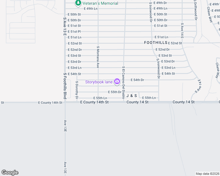 map of restaurants, bars, coffee shops, grocery stores, and more near 13319-13499 55th Drive in Yuma
