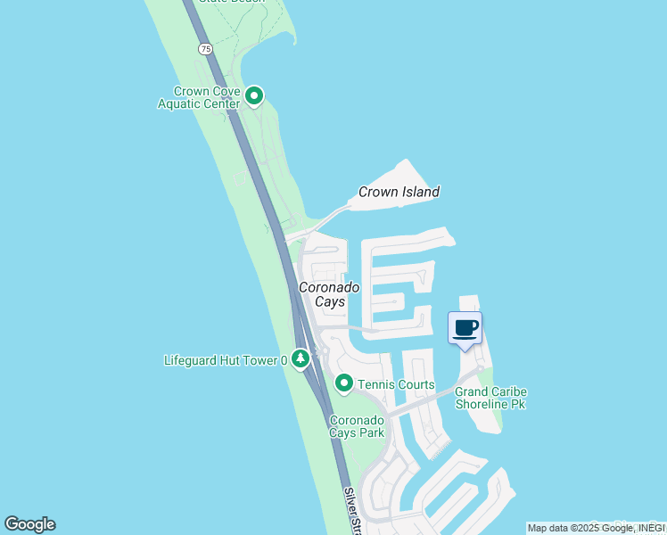 map of restaurants, bars, coffee shops, grocery stores, and more near 79 Half Moon Bend in Coronado