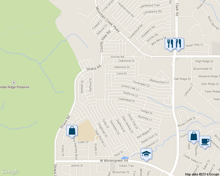 map of restaurants, bars, coffee shops, grocery stores, and more near 7437 Emory Oak Lane in Dallas