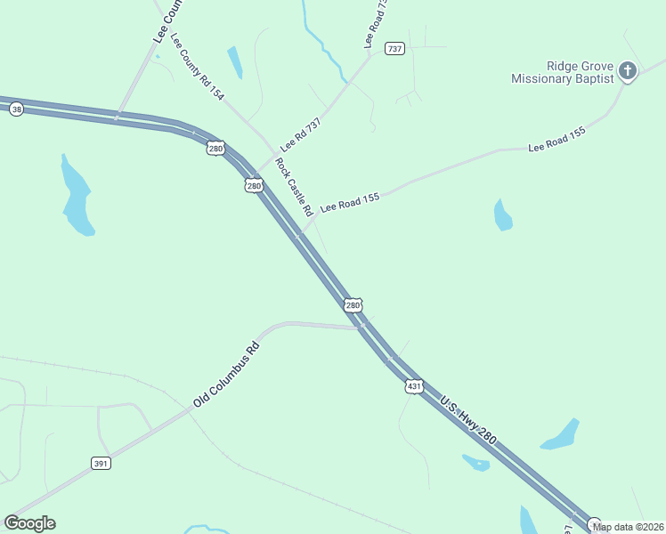 map of restaurants, bars, coffee shops, grocery stores, and more near 1 County Road 154 in Opelika