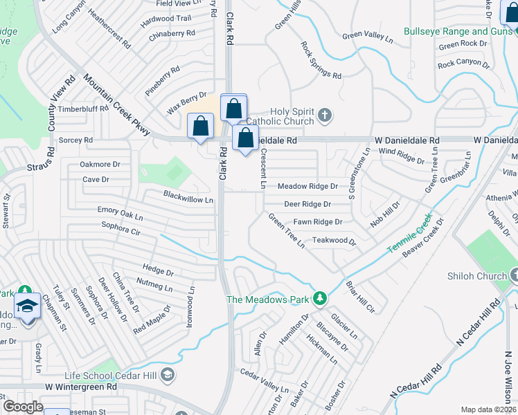 map of restaurants, bars, coffee shops, grocery stores, and more near 1335 Deer Ridge Drive in Duncanville