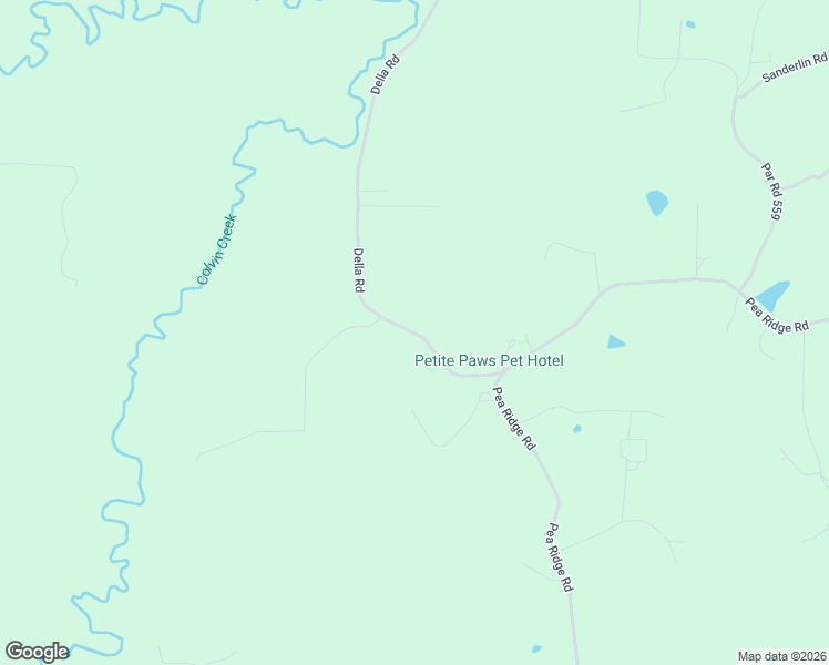 map of restaurants, bars, coffee shops, grocery stores, and more near 1405 Della Road in Dubach