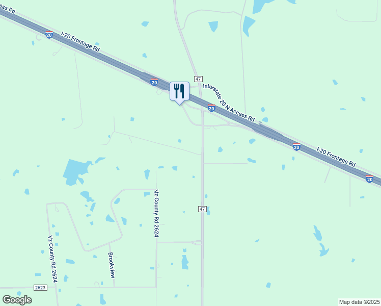 map of restaurants, bars, coffee shops, grocery stores, and more near Pr 6047 in Wills Point