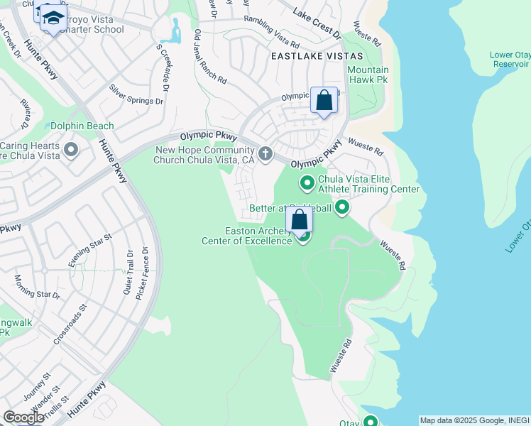 map of restaurants, bars, coffee shops, grocery stores, and more near 2728 Box Elder Court in Chula Vista