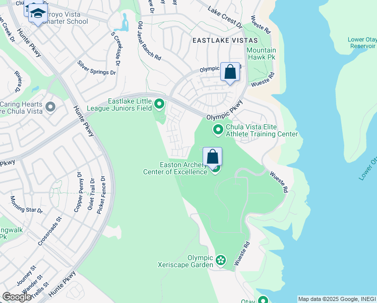 map of restaurants, bars, coffee shops, grocery stores, and more near 1647 Sweet Gum Place in Chula Vista