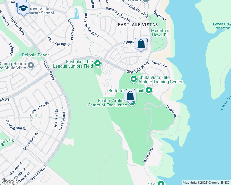 map of restaurants, bars, coffee shops, grocery stores, and more near 1647 Sweet Gum Place in Chula Vista