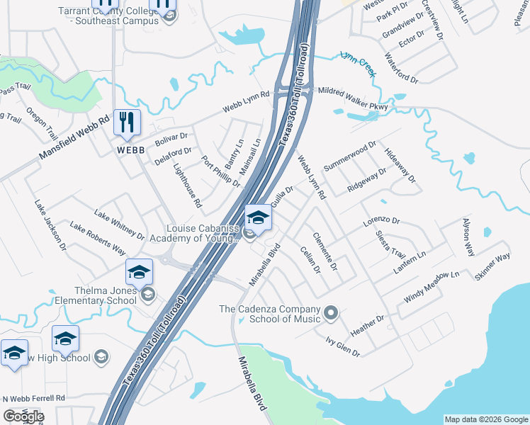 map of restaurants, bars, coffee shops, grocery stores, and more near 6071 Guilia Drive in Grand Prairie