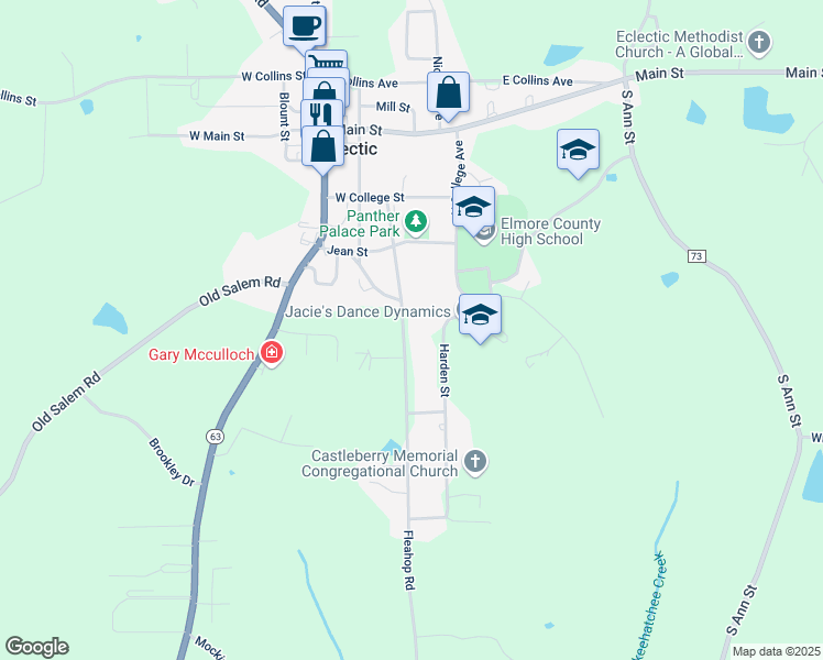 map of restaurants, bars, coffee shops, grocery stores, and more near 244-322 Fleahop Road in Eclectic