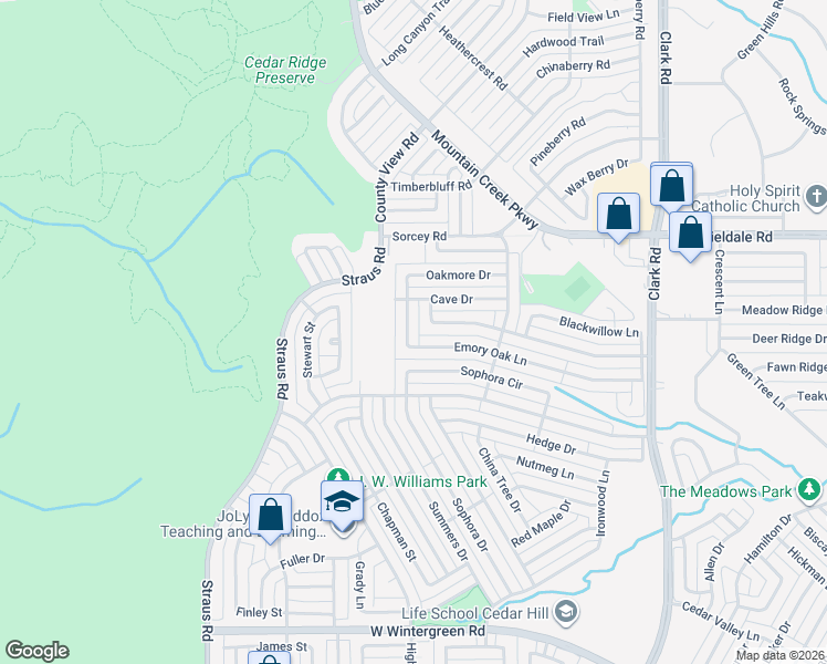 map of restaurants, bars, coffee shops, grocery stores, and more near 7437 Emory Oak Lane in Dallas