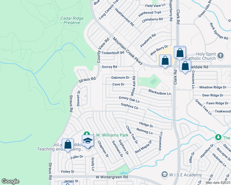 map of restaurants, bars, coffee shops, grocery stores, and more near 7338 Cloverglen Drive in Dallas