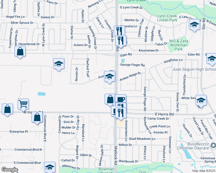 map of restaurants, bars, coffee shops, grocery stores, and more near 7000 Matlock Road in Arlington