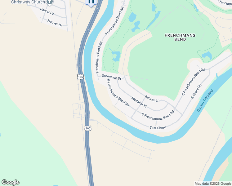 map of restaurants, bars, coffee shops, grocery stores, and more near 621 East Frenchmans Bend Road in Monroe