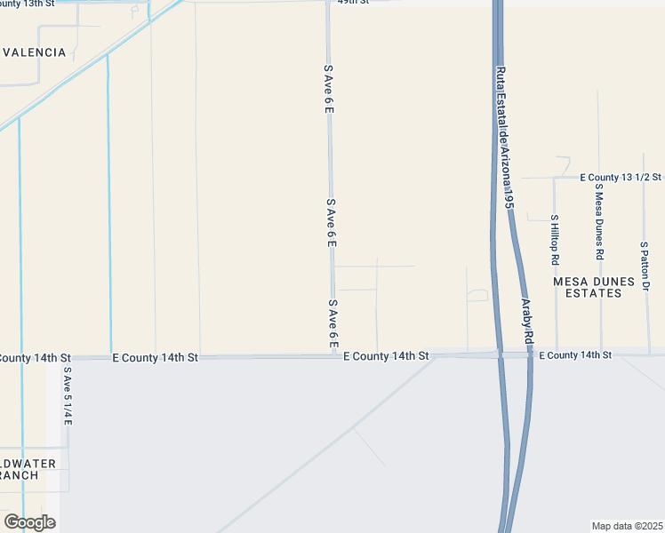 map of restaurants, bars, coffee shops, grocery stores, and more near 13687 South Avenue 6 East in Yuma
