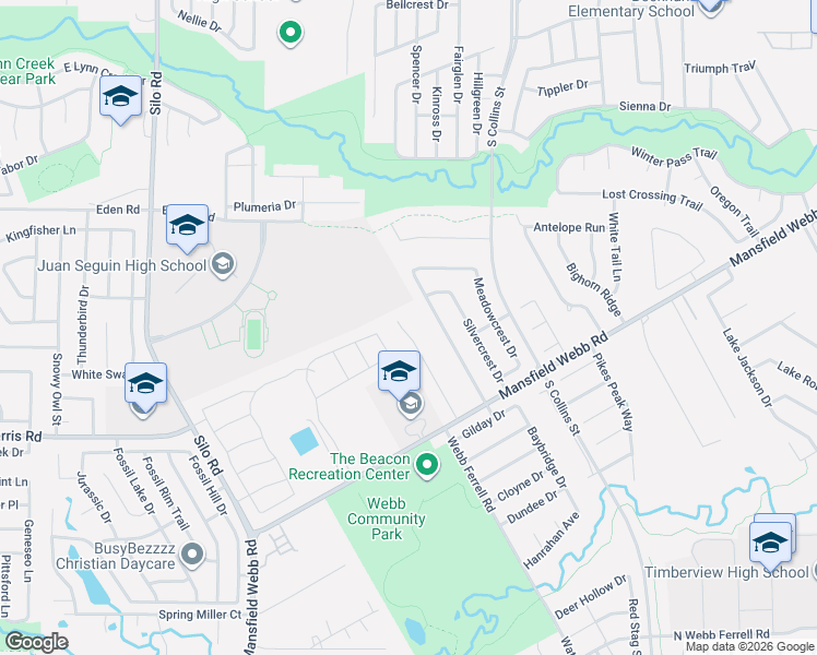 map of restaurants, bars, coffee shops, grocery stores, and more near 1315 Mansfield Webb Road in Arlington
