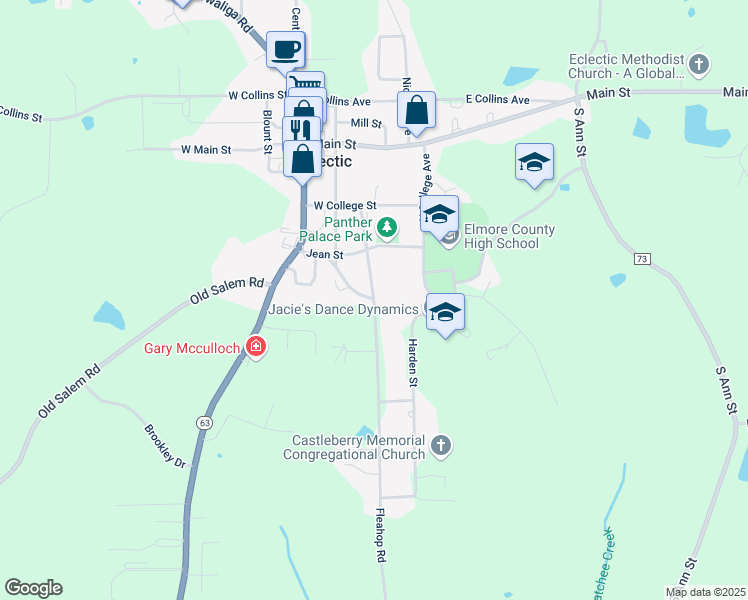 map of restaurants, bars, coffee shops, grocery stores, and more near 244 Fleahop Road in Eclectic