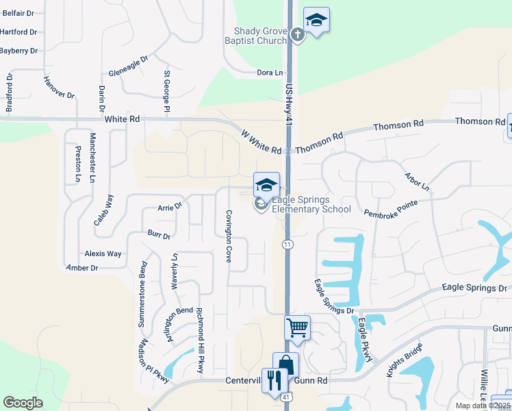 map of restaurants, bars, coffee shops, grocery stores, and more near 3591 U.S. 41 in Byron