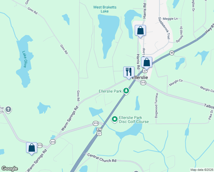 map of restaurants, bars, coffee shops, grocery stores, and more near 442 Willow Beach Road in Ellerslie