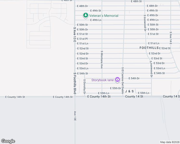 map of restaurants, bars, coffee shops, grocery stores, and more near 13101-13325 53rd Drive in Yuma