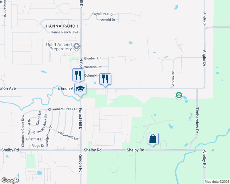 map of restaurants, bars, coffee shops, grocery stores, and more near 917 East Enon Avenue in Everman