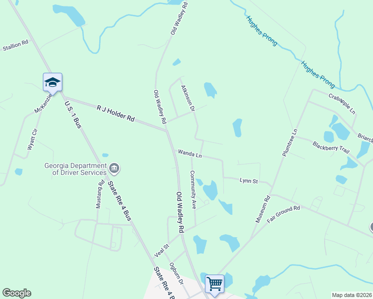 map of restaurants, bars, coffee shops, grocery stores, and more near 111 Wanda Lane in Swainsboro